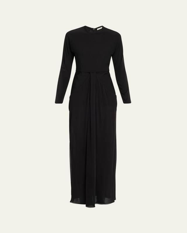 Anselm Draped Column Jersey Dress